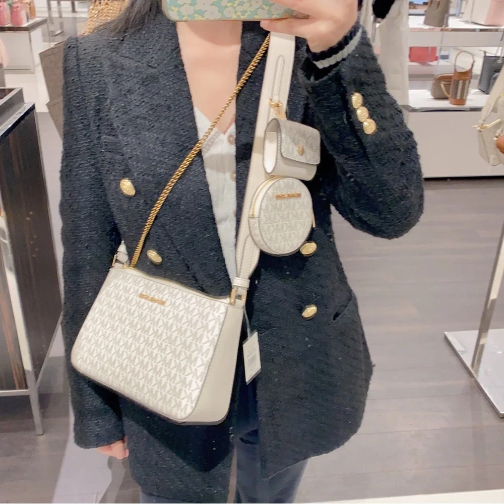 Michael Kors Jet Set Travel Small Logo Shoulder Bag with Pouches_9